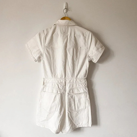Abercrombie & Fitch Denim Romper Cream  White Size Small - Picture 7 of 9